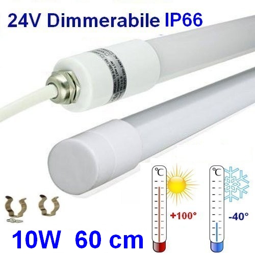 Tubo a Led 60 cm 10W 24Vdc Alta Temperatura Dimmerabili